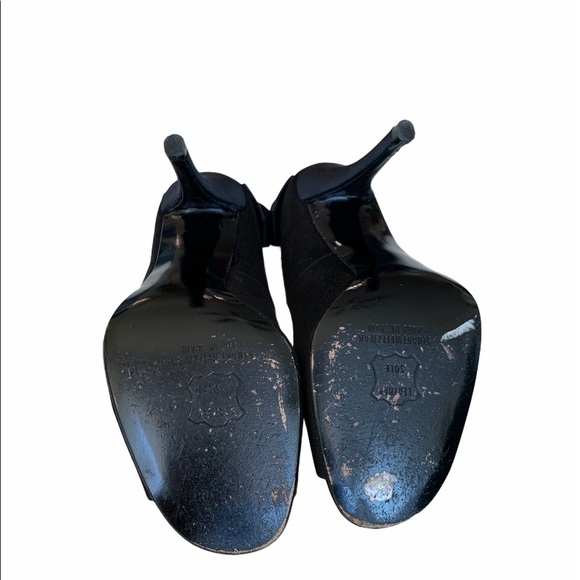 Stuart Weitzman black satin peep toe heels in sz 5 - Picture 6 of 6